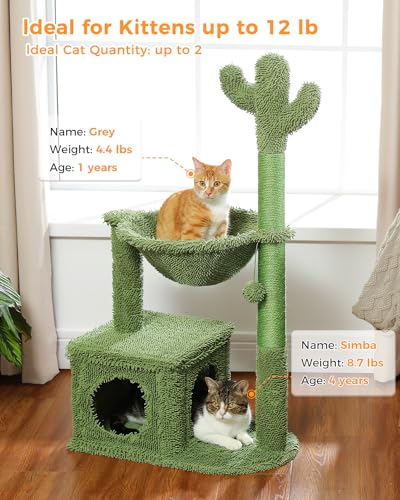 Cactus Cat Tree with Hammock and Scratching Post