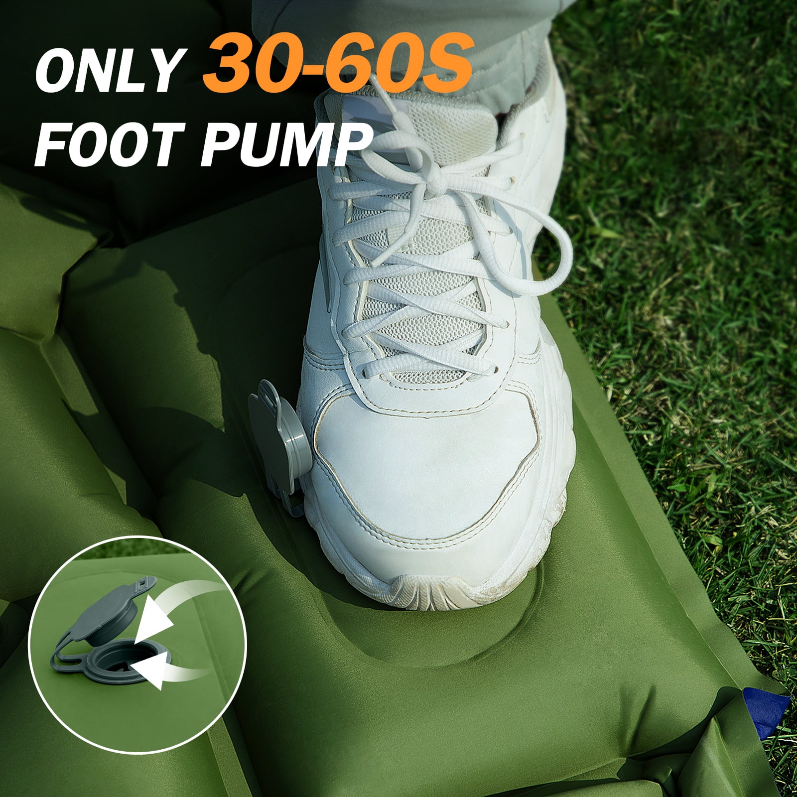 Inflatable Double Sleeping Pad with Pillow for Camping