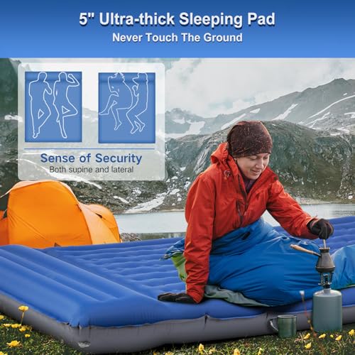 Double Self Inflating Camping Sleeping Pad, Waterproof, Portable