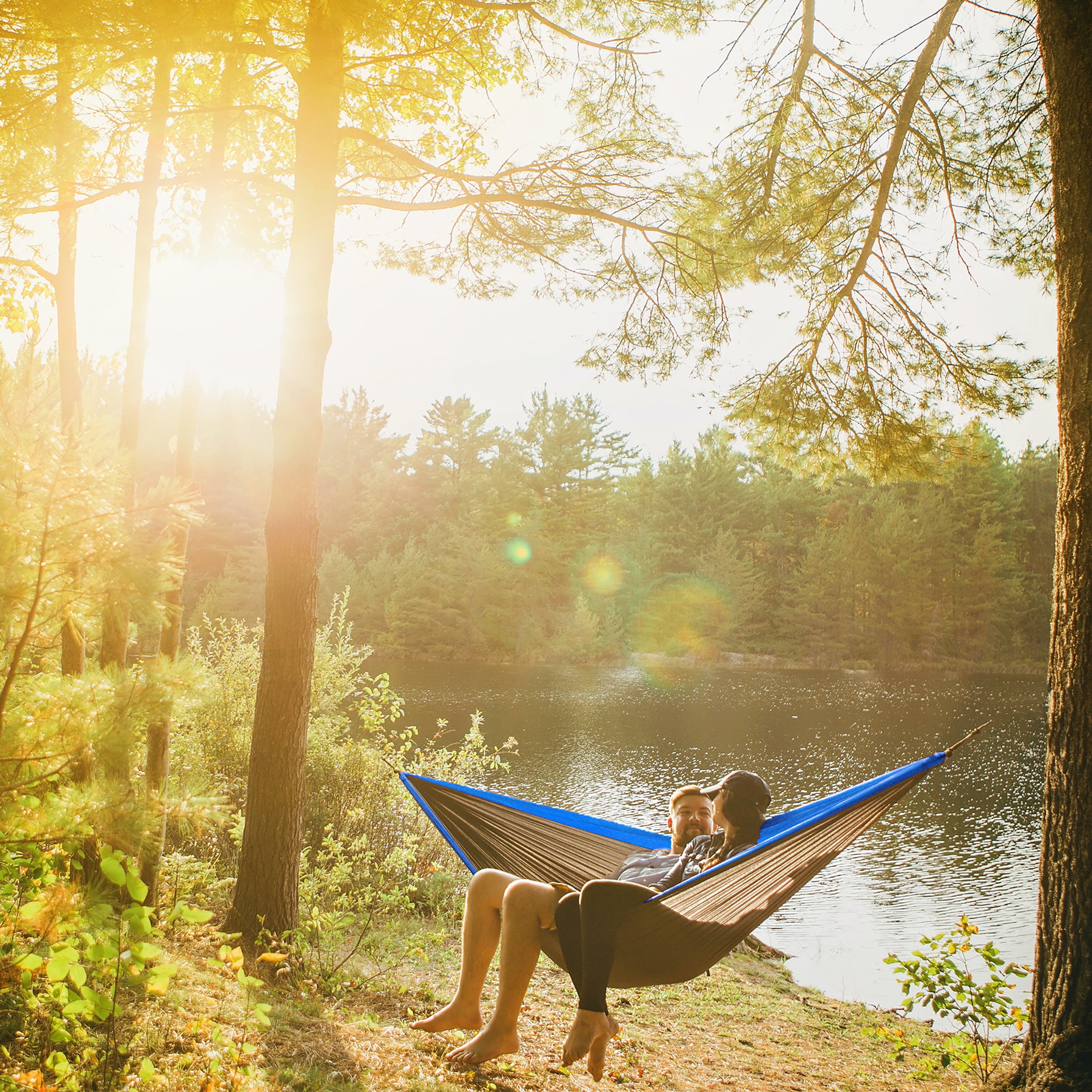 NEH Portable Camping Hammock for Two, Carabiners, Bag