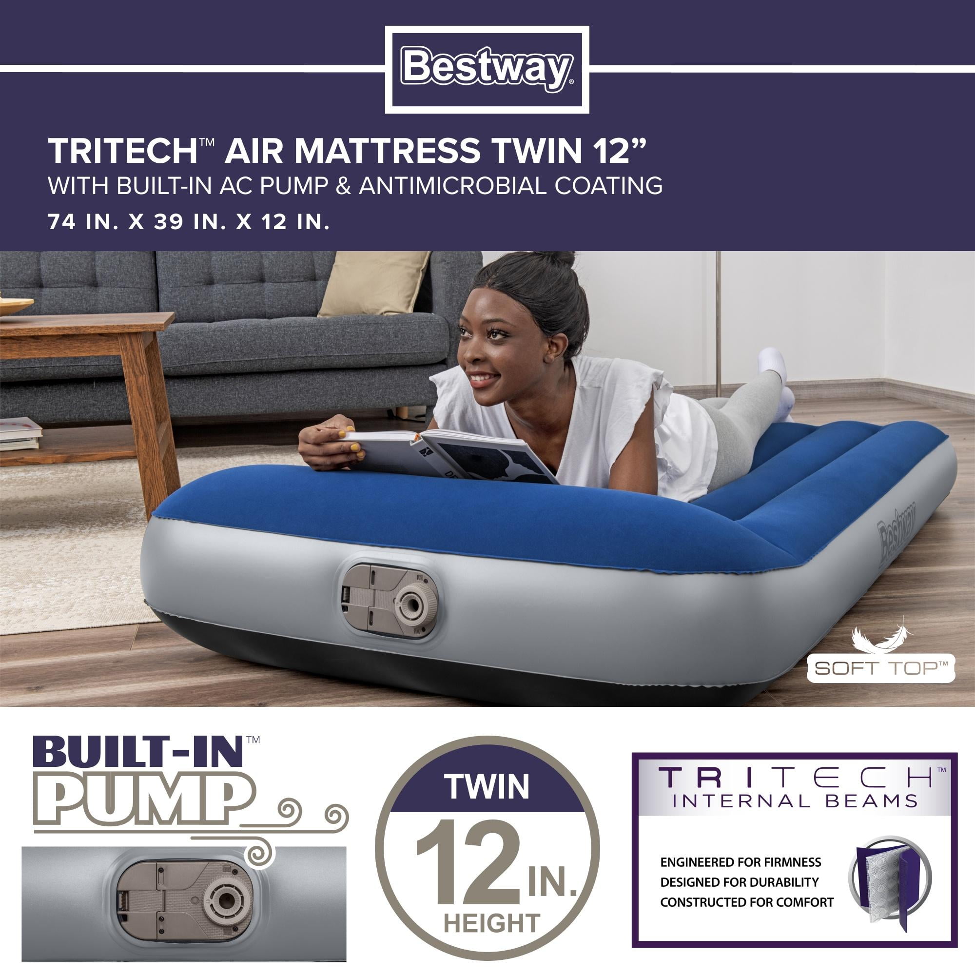 Bestway 12" Twin Air Mattress with Built-in Pump