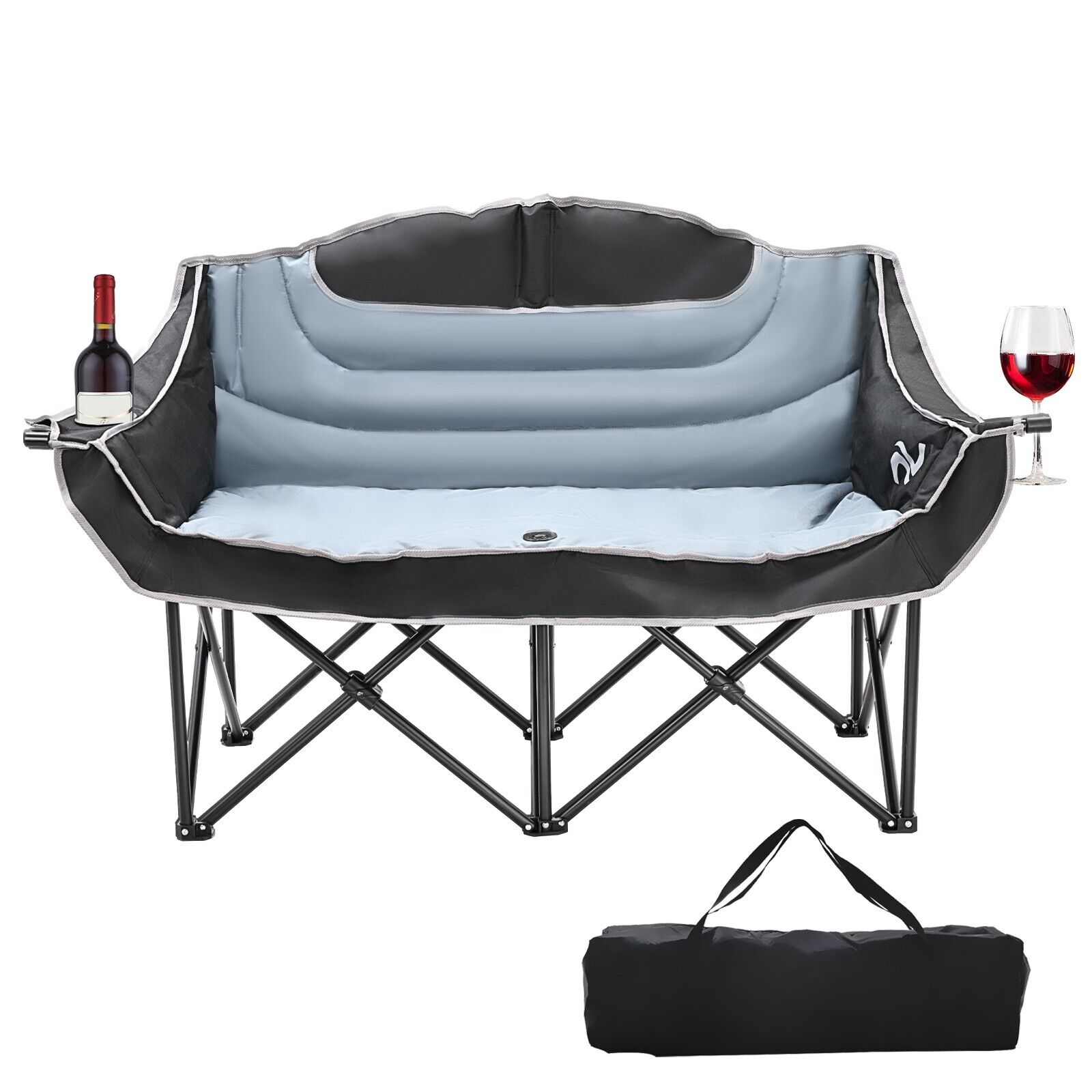 Double Camping Chair Heavy Duty Loveseat for 2