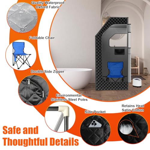 Portable Home Sauna Tent with Timer and Remote Control