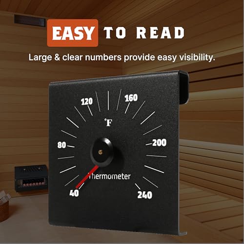 Sauna Thermometer: Premium Aluminum, Large Numbers, Durable