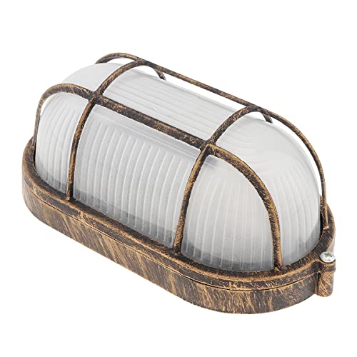 Nautical Copper Sauna Light Fixture, Wet Location Oval