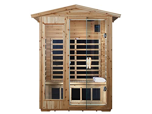 KUNSANA 2-Person Far Infrared Sauna, Low EMF, Bluetooth