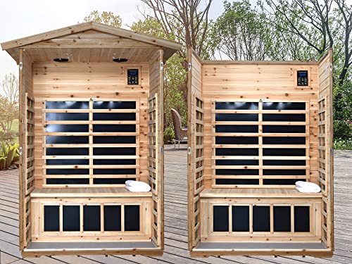KUNSANA 2-Person Far Infrared Sauna, Low EMF, Bluetooth