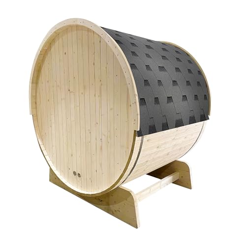 ALEKO Barrel Sauna | White Pine | 3-4 Person | UL Certified Harvia Sauna Heater