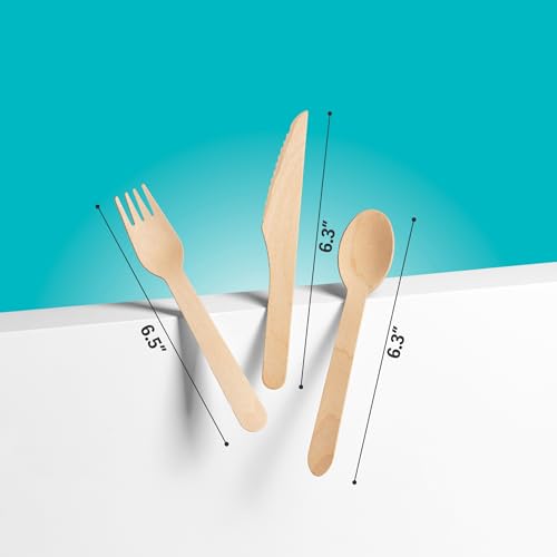 Compostable Wooden Cutlery Set - 300 pieces