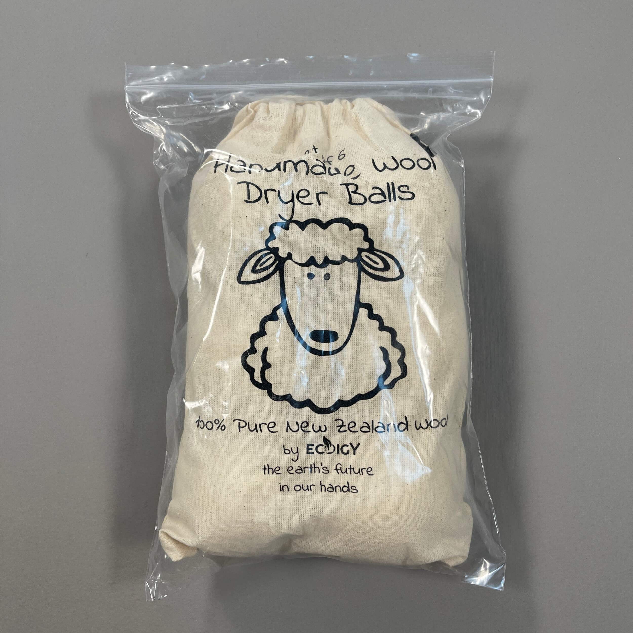 Wool Dryer Balls Organic XL 6-Pack by Ecoigy