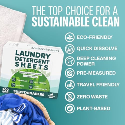 Eco-Friendly Laundry Detergent Sheets (200 Loads)
