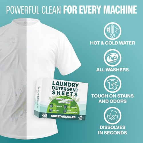Eco-Friendly Laundry Detergent Sheets (200 Loads)