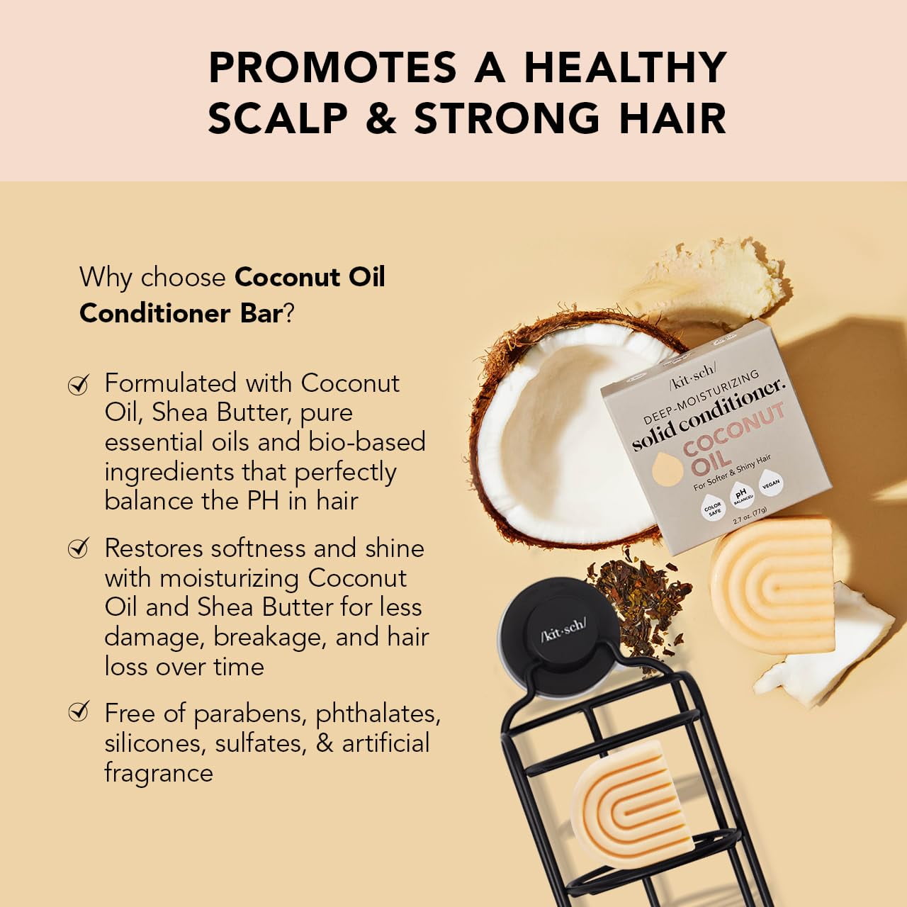 Coconut & Shea Moisturizing Conditioner Bar - Eco-Friendly