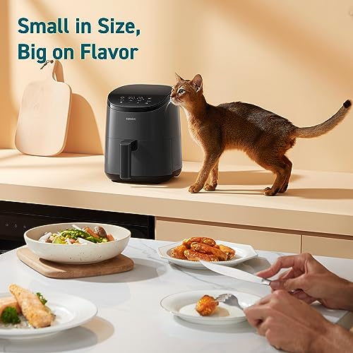 Compact 4-in-1 Air Fryer Oven, Nonstick & Dishwasher Safe