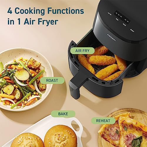 Compact 4-in-1 Air Fryer Oven, Nonstick & Dishwasher Safe