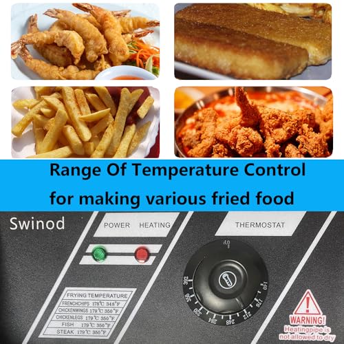 Swinod Commercial Deep Fryer with Detachable Large Capacity