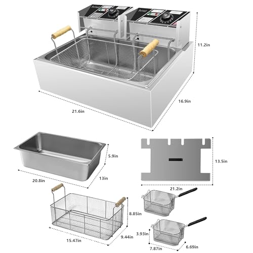 Swinod Commercial Deep Fryer with Detachable Large Capacity