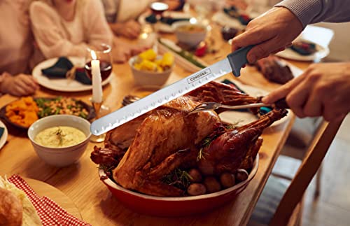 CONCORD Stainless Steel Turkey Fryer Kit - Rack, Slicer, Hook, Thermometer, Gloves