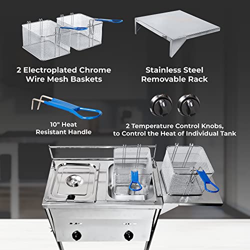 KEEKR Outdoor Propane Fryer | 2-Tank Stainless Steel