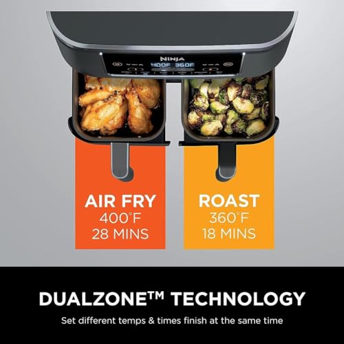 Ninja Foodi DualZone 2-Basket Air Fryer, 8 Quart
