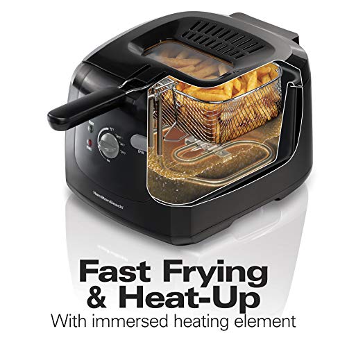 Hamilton Beach Electric Deep Fryer, Easy Clean, 8 Cups, Black