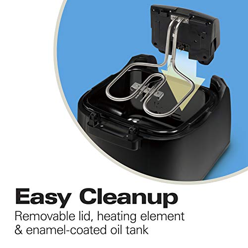Hamilton Beach Electric Deep Fryer, Easy Clean, 8 Cups, Black