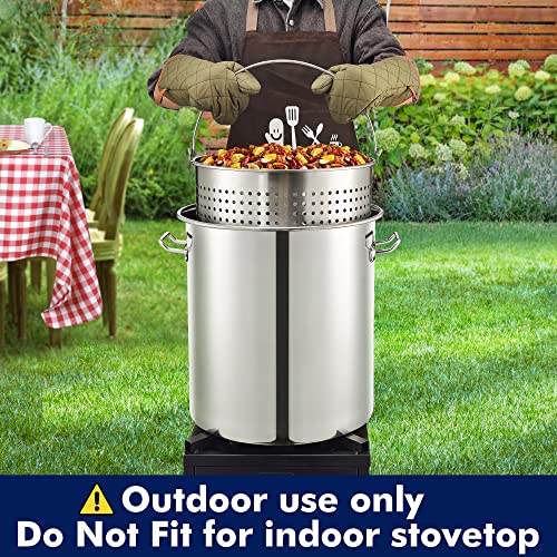 52-QT Stainless Steel Stockpot - Outdoor Seafood Boiler
