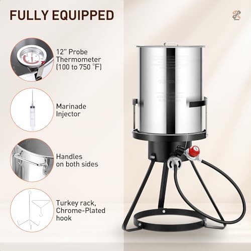 Outdoor Turkey and Fish Fryer Set with Propane Burner