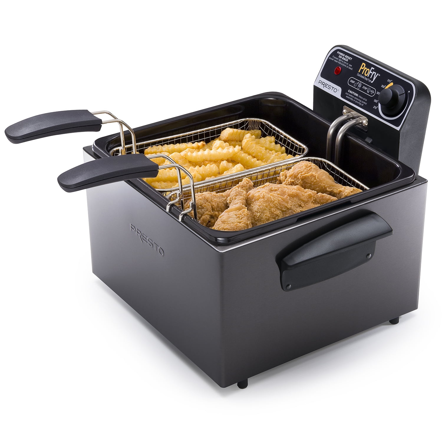 Presto Dual Basket Black Deep Fryer