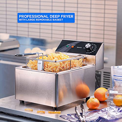 Electric Deep Fryer with Basket and Lid - 10L