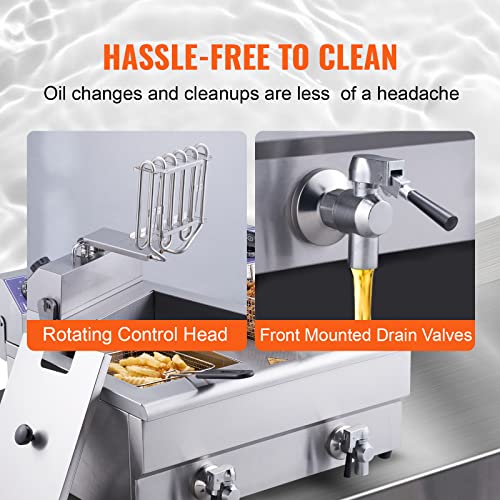 VEVOR 22.7Qt Electric Deep Fryer, Stainless Steel