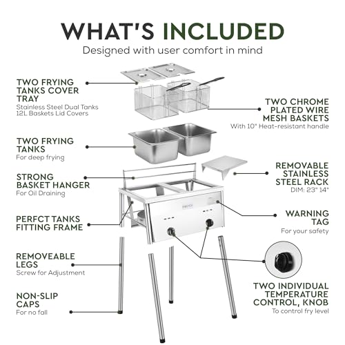 Outdoor Propane Deep Fryer with Stainless Steel Baskets