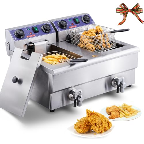 VEVOR 22.7Qt Electric Deep Fryer, Stainless Steel