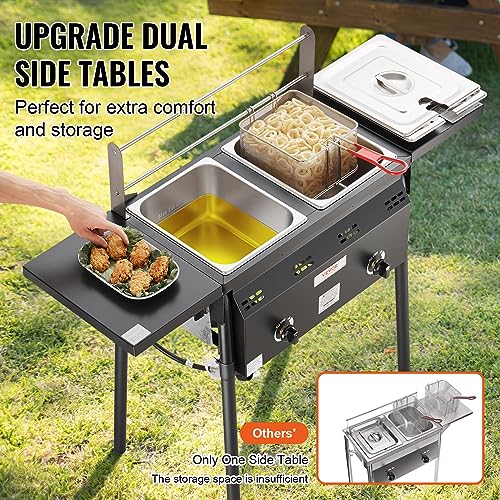 Outdoor Propane Deep Fryer with Double Burners