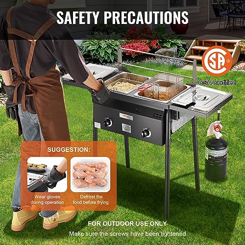 Outdoor Propane Deep Fryer with Double Burners