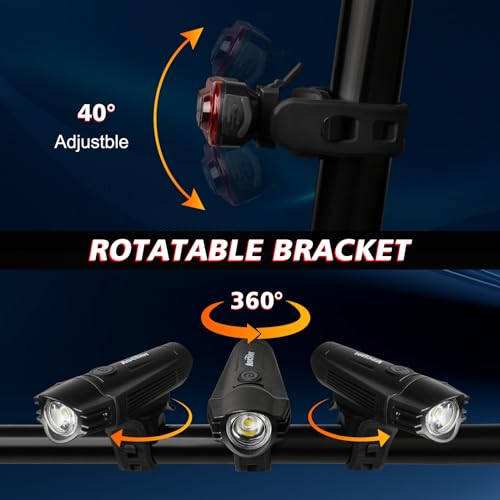 Powerful USB Rechargeable Bike Light Set