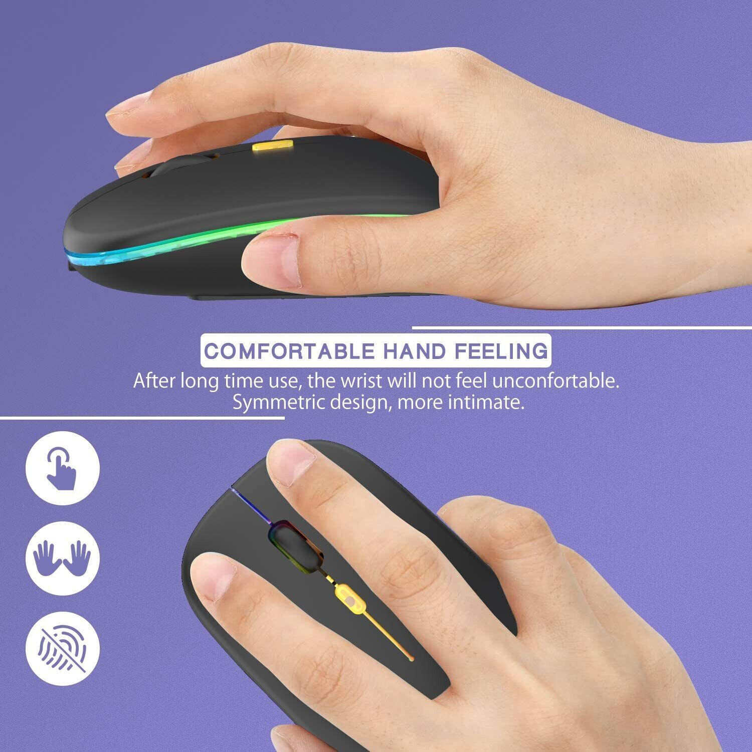 Rechargeable Ergonomic Wireless Mouse for PC/Laptop
