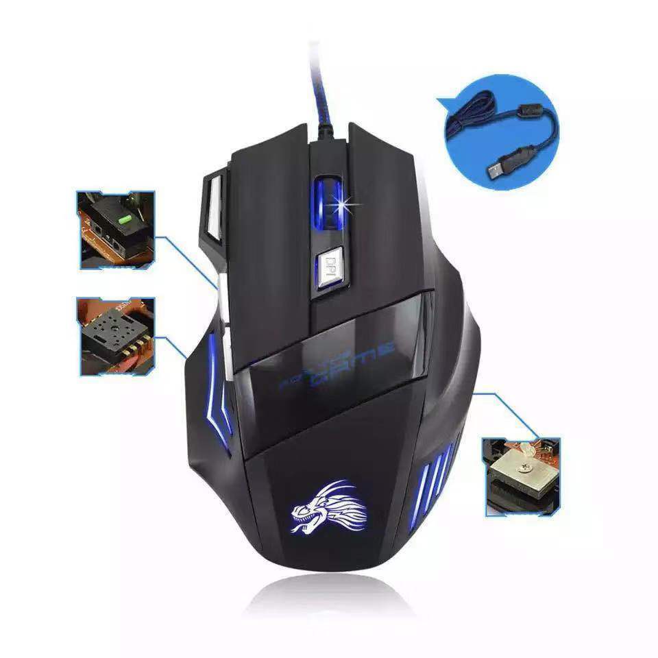 7 Button Gaming Mouse with Breathing LED