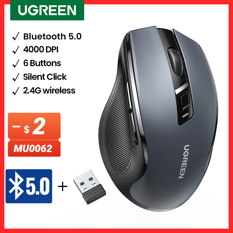 Silent Ergonomic Wireless Mouse by UGREEN