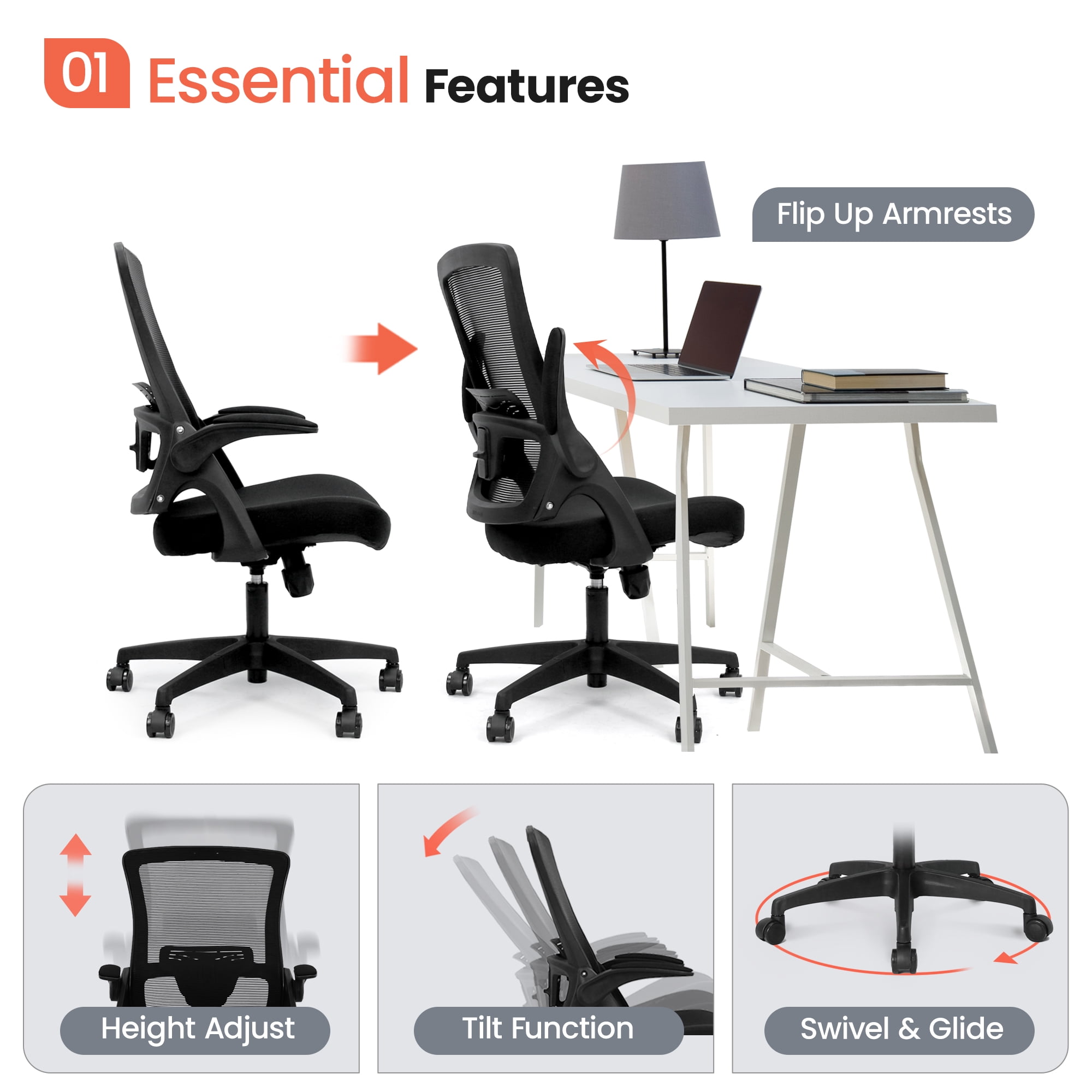 High Back Ergonomic Office Chair with Lumbar Support