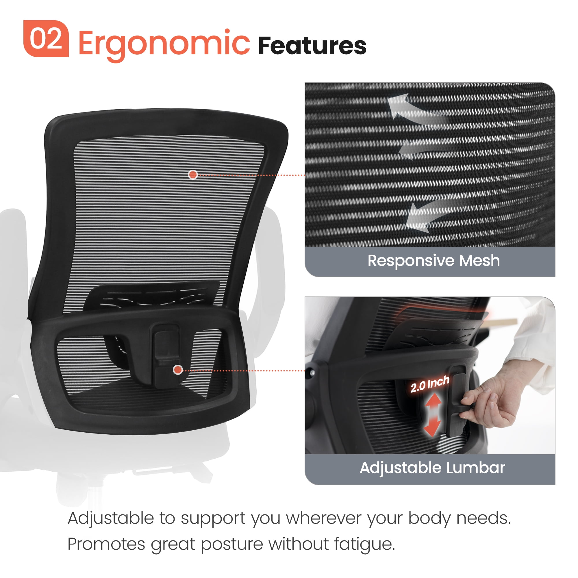 High Back Ergonomic Office Chair with Lumbar Support