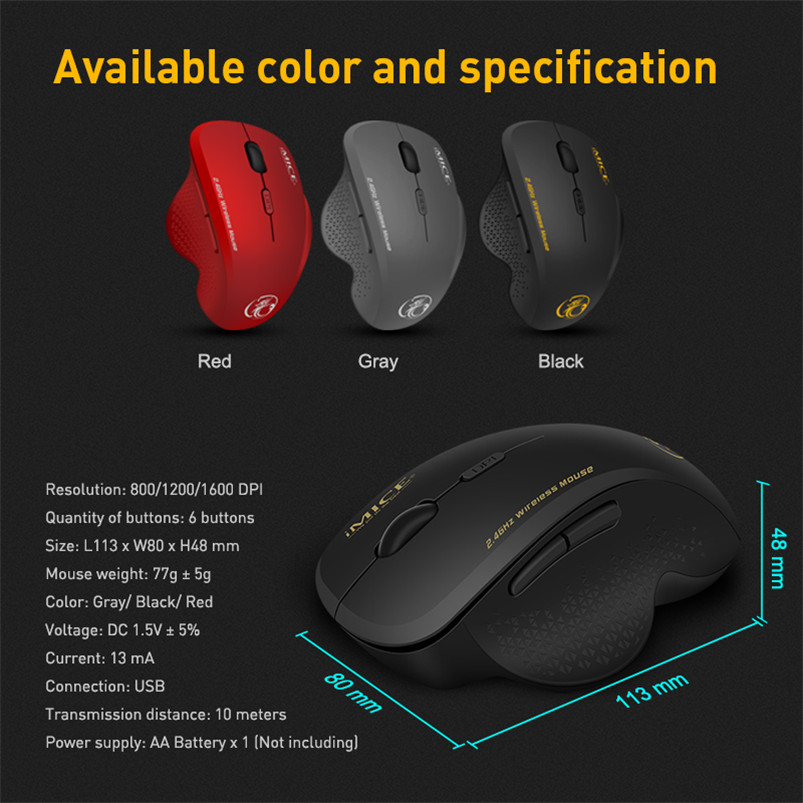 Ergonomic Wireless Computer Mouse for Laptop