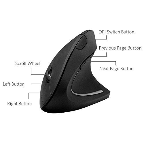 Anker Wireless Vertical Ergonomic Optical Mouse - Black