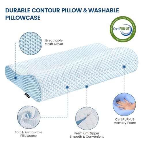 Ergonomic Memory Foam Contour Pillow - Neck Support