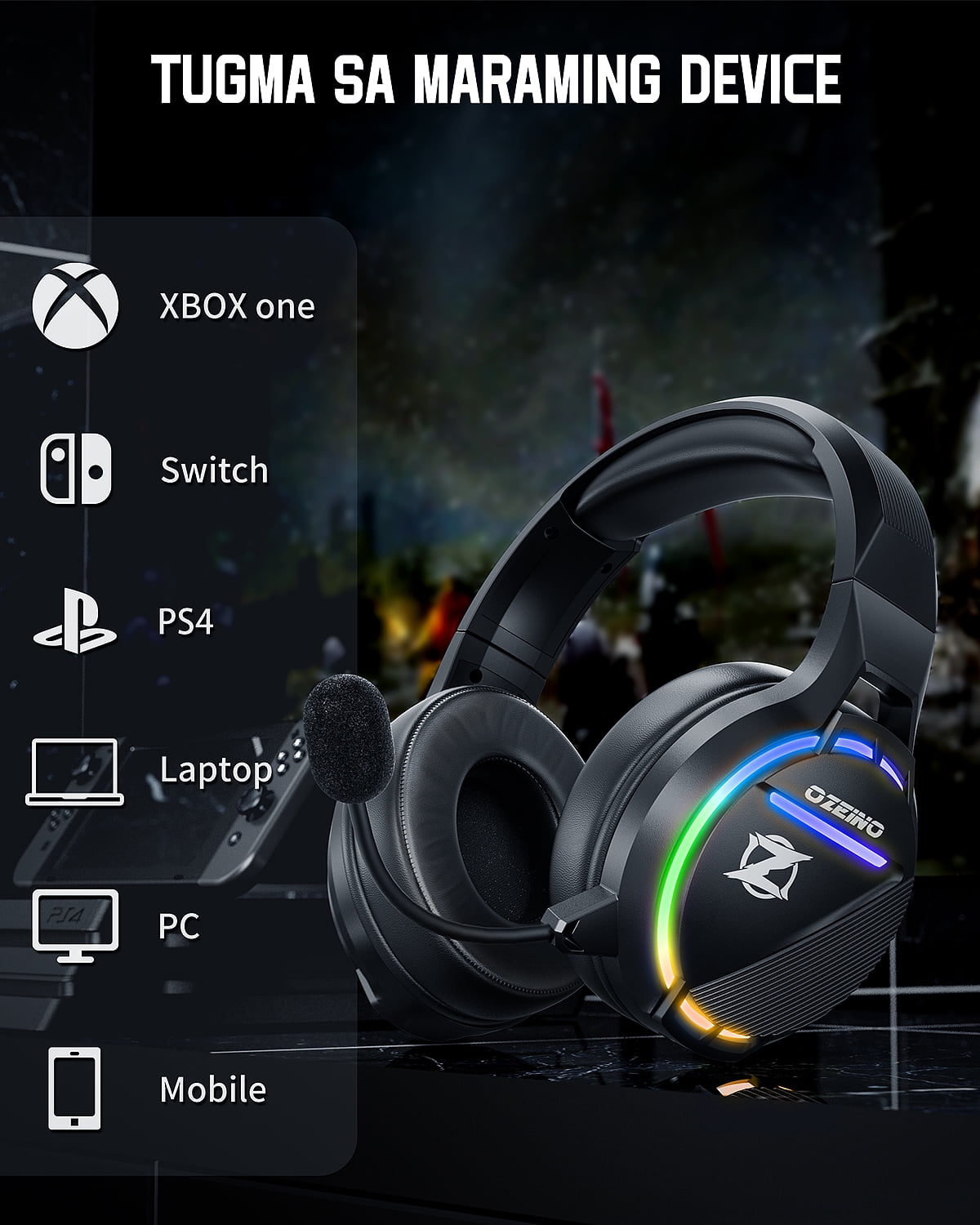 Ozeino Gaming Headset Xbox Series X-Compatible