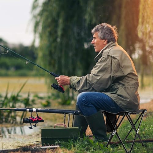 Compact Folding Camping Stool with Side Pocket