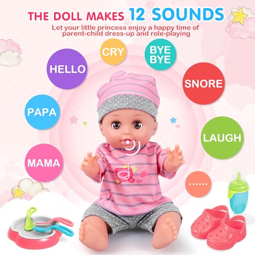 Baby Doll Care Playset with Cradle & Accessories