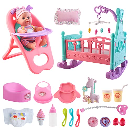 Interactive 12" Baby Doll Play Set with Accessories