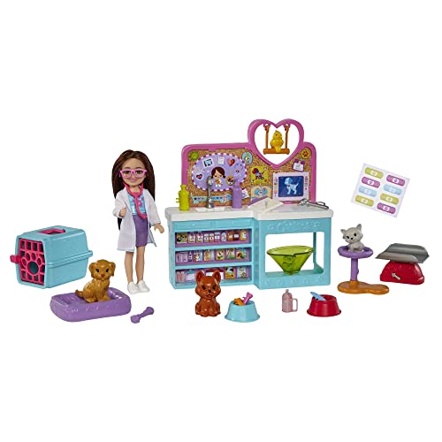 Barbie Chelsea Pet Vet Playset with Doll & Animals