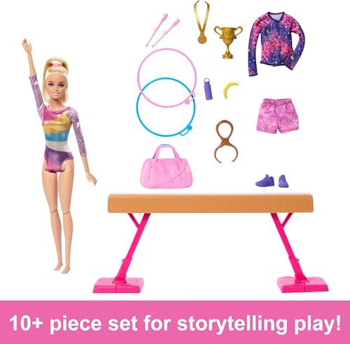 Barbie Gymnastics Playset with Blonde Fashion Doll